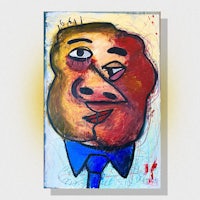 a painting of a man in a tie